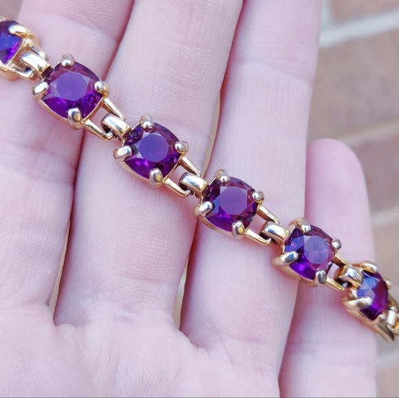 Swarovski Jewelry Vintage Swarovski Purple Amethyst Crystal Tennis